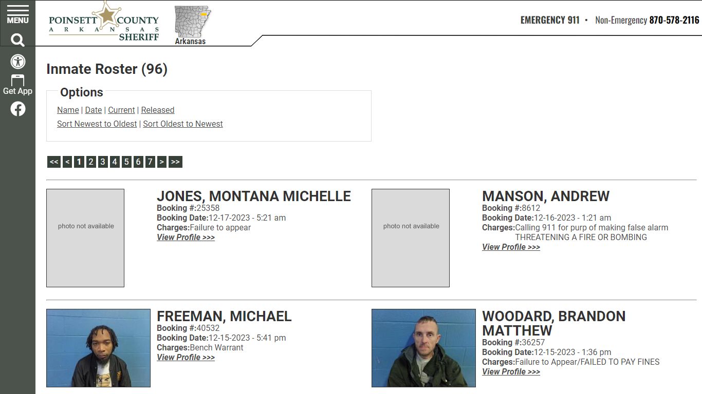 Inmate Roster (107) - Poinsett County Sheriff
